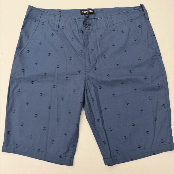 Express Men's Nautical Blue Shorts - Picture 1 of 4